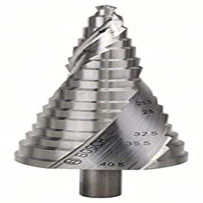 Foret Étagé HSS Bosch 2608587427 pour Métaux et Plastiques, Longueur 125.5 mm, Diamètre de 6 à 40.5 mm