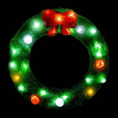 Forme acrylique couronne lumineuse 25 led clignotantes h.29cm extérieur - feeric lights & christmas
