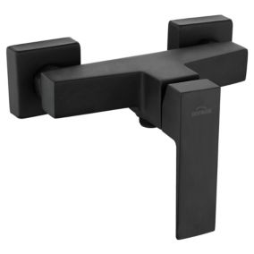 Forme Rectangle Robinet Douche Salle de Bains Laiton Noir Melangeur Ceramique