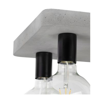Fortan Plafonnier 4xE27 Max.60W Béton Gris/Métal Noir