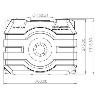 Fosse Septique Rectangulaire 1000 Litres Avec Réhausse Télescopique 70cm DS Eau Pour 3 personnes