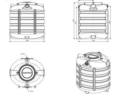 Fosse Septique Ronde 2000 Litres Renforts Circulaires Avec Réhausse Télescopique DS Eau Pour 5 Personnes