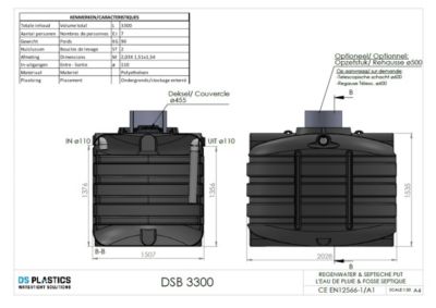 Fosse Septique Ronde 3300 Litres Renforts Circulaires DS Eau Pour 7 Personnes