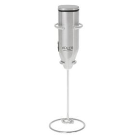 Fouet/Mousseur à lait avec support en Acier - Adler AD 4500 - pour les amateurs de savoureux cappuccino, macchiato ou thé matcha