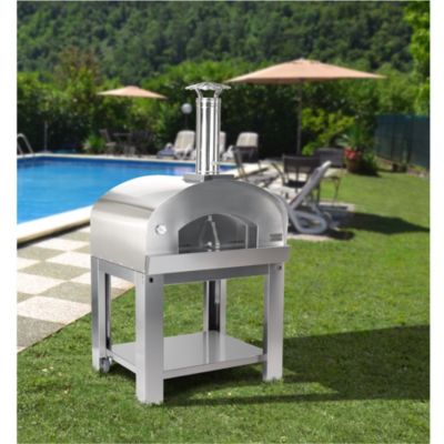 FOUR A BOIS CARMINE AVEC CHARIOT INOX EASY GARDEN