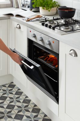 Four à chaleur tournante 60L Cooke & Lewis CLCSB60, gris inox