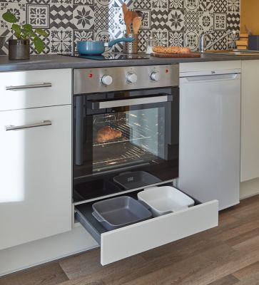 Four à chaleur tournante 60L Cooke & Lewis CLCSB60, gris inox