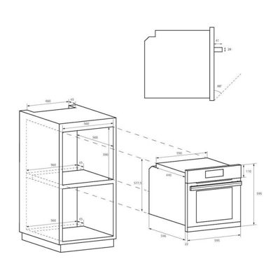Four email encastrable - convection naturelle CANDY FIDC N100 - Noir - 70L - 60 cm - Classe A