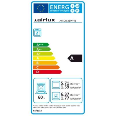 Four encastrable catalyse AFSCW21WHN, Four à gaz, 60 litres, 5 fonctions
