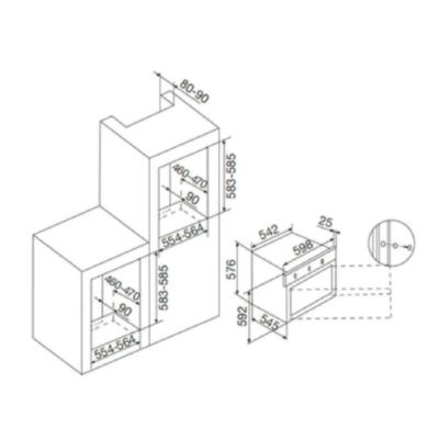 Four encastrable catalyse AFSCW21WHN, Four à gaz, 60 litres, 5 fonctions