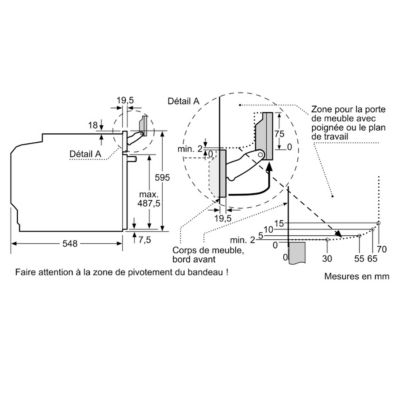 Four intégrable combi vapeur 71l 60cm a+ pyrolyse noir Siemens HR776G3B1