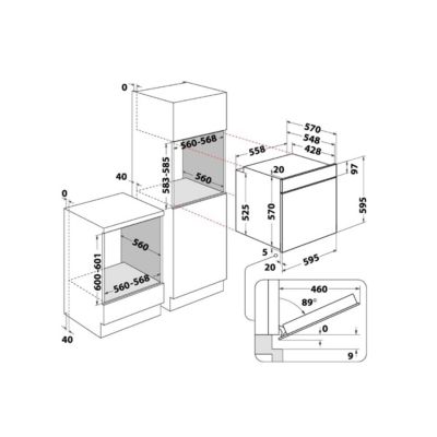 Four intégrable multifonction 71l 60cm pyrolyse Indesit IO275PX