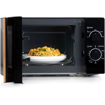 Four micro-ondes  DO2820 - 20L - 700W - Minuterie 35mn - Fonction décongélation - L44 x P35,8 x H 25,8 cm - Noir finition bois