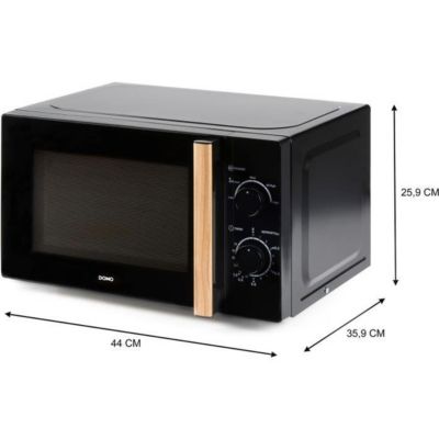 Four micro-ondes  DO2820 - 20L - 700W - Minuterie 35mn - Fonction décongélation - L44 x P35,8 x H 25,8 cm - Noir finition bois