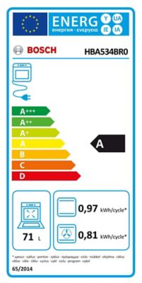 Four multifonctions nettoyage ecocelan Bosch HBA534BR0 71L argent