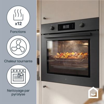 Four multifonctions nettoyage pyrolyse GoodHome N5P90E6 70L noir