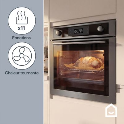 Four multifonctions nettoyage vapeur GoodHome N5M90E6SS 70L gris