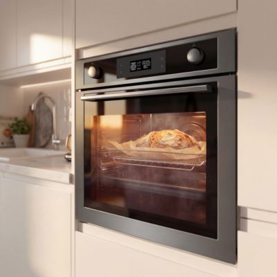 Four multifonctions nettoyage vapeur GoodHome N5M90E6SS 70L gris