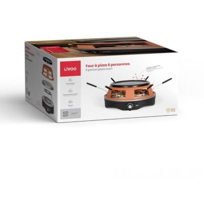 Four à pizza élctriqu 3 n 1, 1200W, avc 6 mini plls à pizza