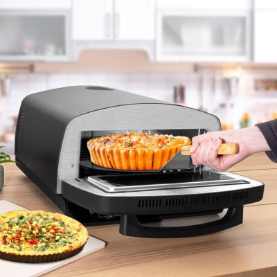 Four à Pizza Électrique AMZMOON 12 Pouces – Portable, Comptoir (Noir)