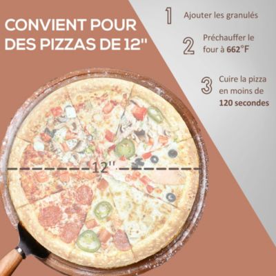 Four à pizza extérieur feu de bois - pelle à pizza, pierre réfractaire dia. 30 cm inclus