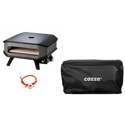 Four à pizza à gaz 13" avec thermomètre jusqu'à 400 degrés 34 x 34 cm comprend le régulateur et la couverture COZZE par Ezooza