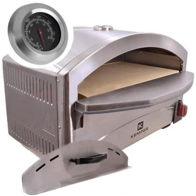 Four à pizza à gaz 4800W Cuisson pierre réfractaire 250 à 400-C Spatule Incluse KEMPER