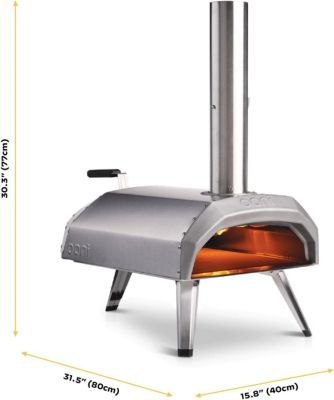 Four Pizza Multi-Combustibles Portable - Four à Pizza Extérieur à Bois Gaz ou Charbon de Bois
