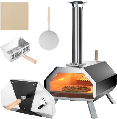 Four à Pizza Portable Pieds Pliables à 3 couches en Acier Inoxydable Thermomètre
