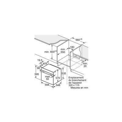 Four pyrolyse - SIEMENS IQ300 - HB574ABR3F - Noir - 7 modes de cuisson - 59,5 x 59,4 x 54,8 cm