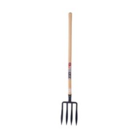 Fourche à bêcher à douille 4 dents spatulées
