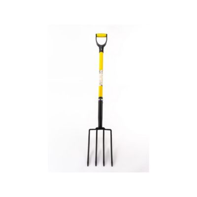 Fourche à bêcher pour jardin - Suan - 4 dents - Manche en fibre de verre - Poignée confort