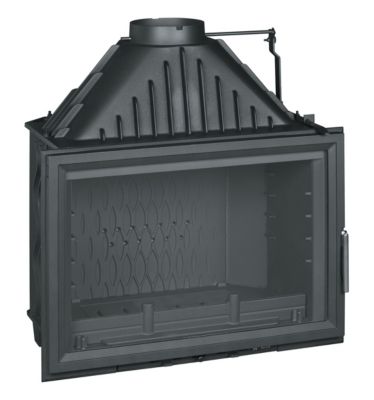 Foyer à bois en fonte Invicta 800 grande vision volet P928185 10 KW anthracite