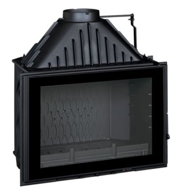 Foyer à bois en fonte Invicta 800 grande vision volet P92858510 KW anthracite