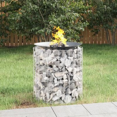 Foyer en gabion  50 cm Fer galvanisé vidaXL