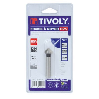 Fraise à noyer 90 degrés HSS-E5 103316 - Diamètre maximum d'ébavurage