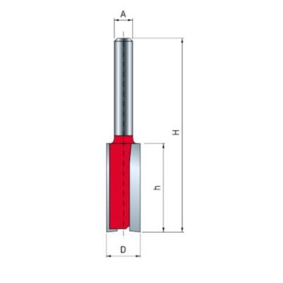 Fraise droite à double cannelure FREUD diam 8 mm H19/52 Z2 F03FR01444