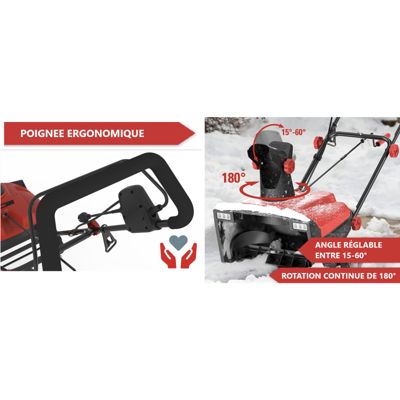 Fraise à neige électrique Souffleuse Déneigeuse 2300W largeur de travail 50cm 2500 tr min