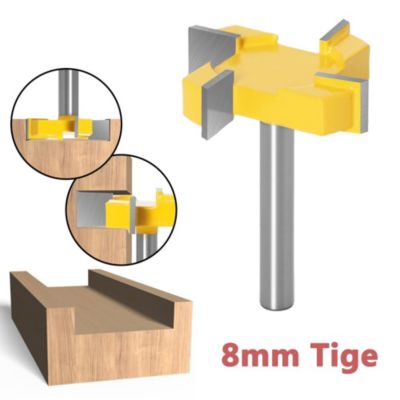 Fraise à Rainurer Fraise a Surfacer, 8mm Tige Fraises à Défoncer CNC Routeur Bit Fraise à Raboter