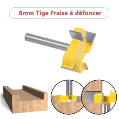 Fraise à Rainurer Fraise a Surfacer, 8mm Tige Fraises à Défoncer CNC Routeur Bit Fraise à Raboter