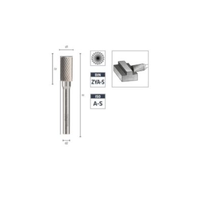 Fraise Rotative HM Tige Cylindrique avec Coupe Frontale - Aciers, Inox D. 3 x Lt. 38 x Lu. 14 x Q. 3 mm - Diamwood