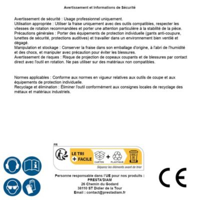 Fraise Rotative HM Tige Cylindrique Conique à Pointe Fine - Aciers, Inox D. 6 x Lt. 50 x Lu. 16 x Q. 6 mm - Diamwood