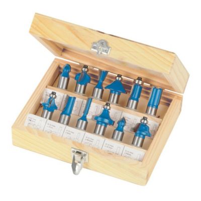 Fraises de Défonceuse TCT 1/2" - Lot de 12 Pièces - Précision et Performance pour Bois - Silverline