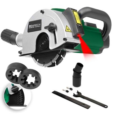Fraiseuse a rainures murales Boudech 1700W avec guide laser 2 disques diamante 150 mm