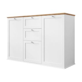 Francesco - buffet bas - bois et blanc - 137 cm - Best Mobilier