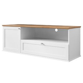 Francesco - meuble tv - bois et blanc - 137 cm - Best Mobilier