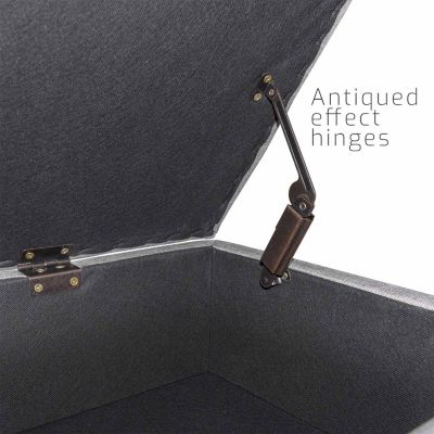 Frankystar Istanbul coffre ottoman 42L banc capitonne tissu grigio siderale