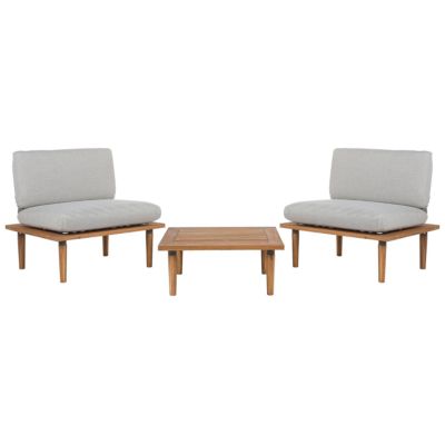FRASCATI 2 places Ensemble de salon de jardin avec table Gris clair Bois d'acacia certifié