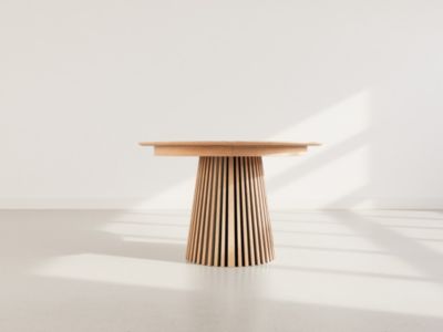Freya - table à manger ronde extensible - effet bois - 4 à 8 personnes - Lisa Design