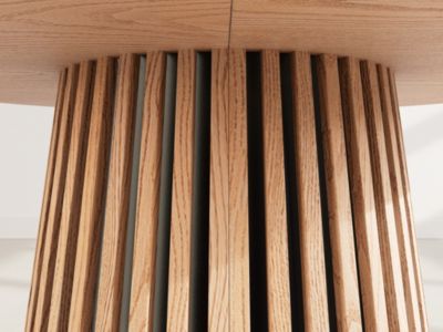 Freya - table à manger ronde extensible - effet bois - 4 à 8 personnes - Lisa Design